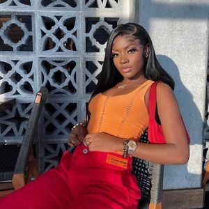 TLZ FEMME Orange distressed leggings set